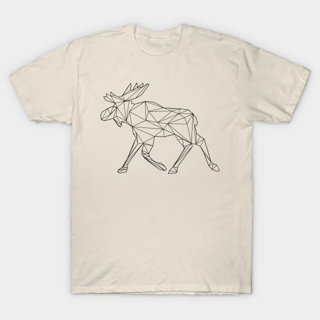 Moose or Elk in low poly style T-Shirt by 66LatitudeNorth